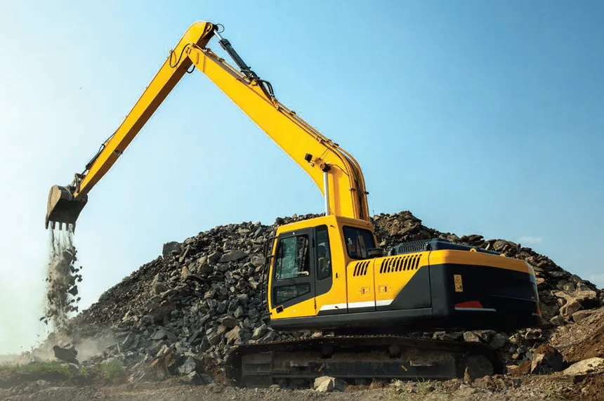 Modern Long Reach Excavator
